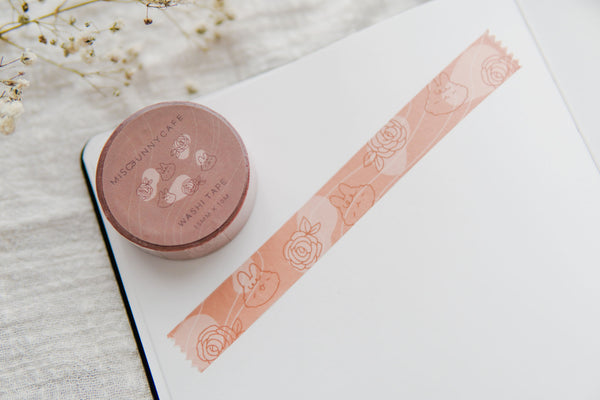 Cute Miso Bunny Washi Tape (ROSES)