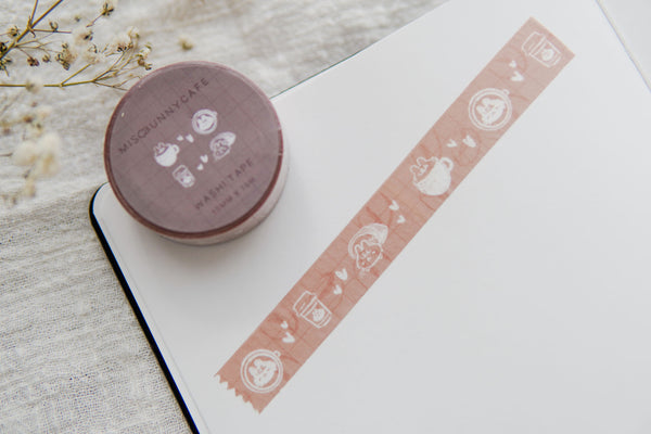 Cute Miso Bunny Washi Tape (COFFEE)