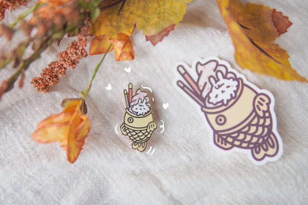 Miso Bunny Taiyaki Hard Enamel Pin