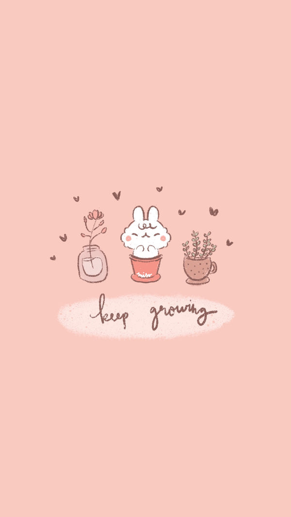 FREE Miso Bunny "Keep Growing" Phone Wallpaper